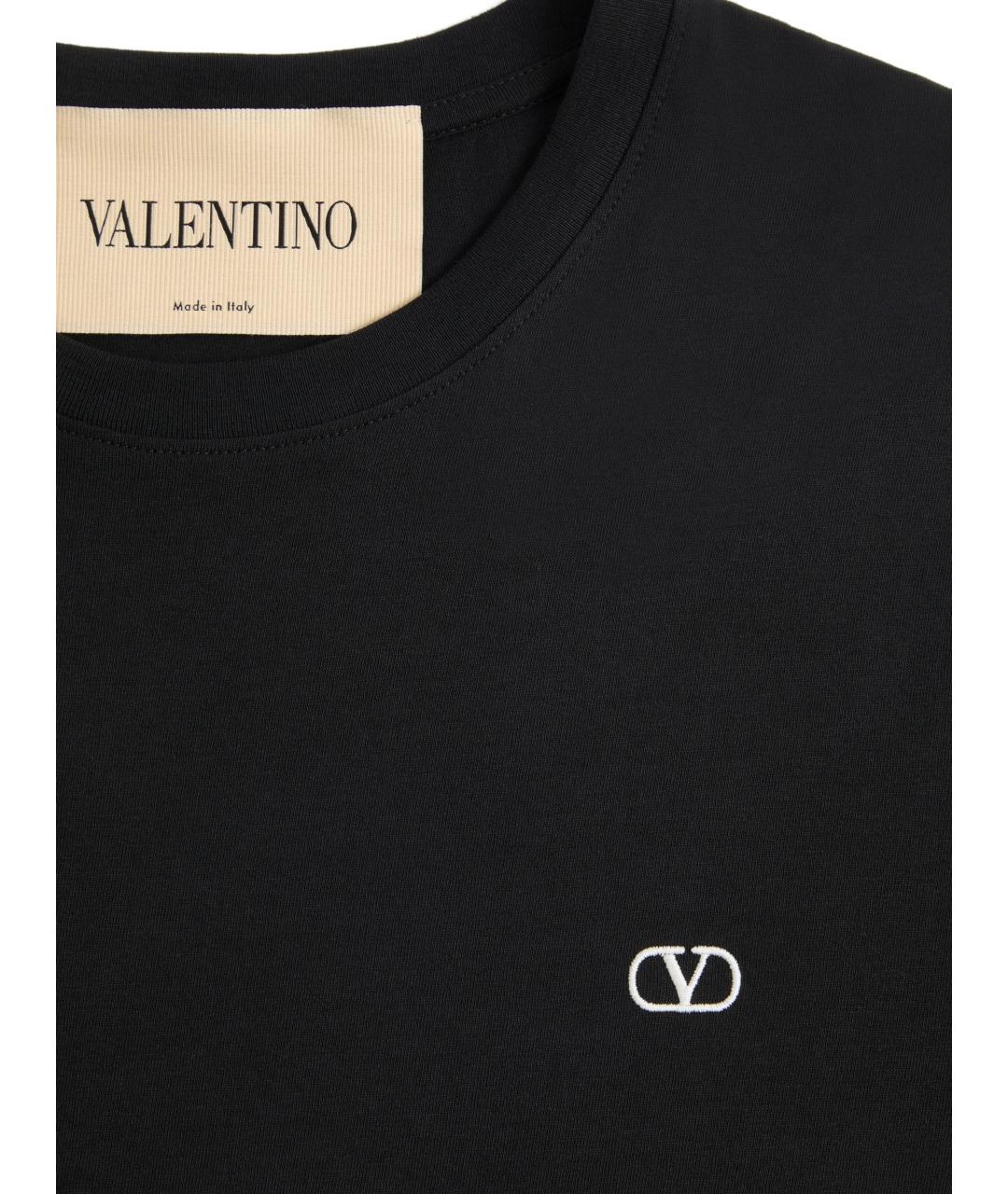 VALENTINO Черная хлопковая футболка, фото 6