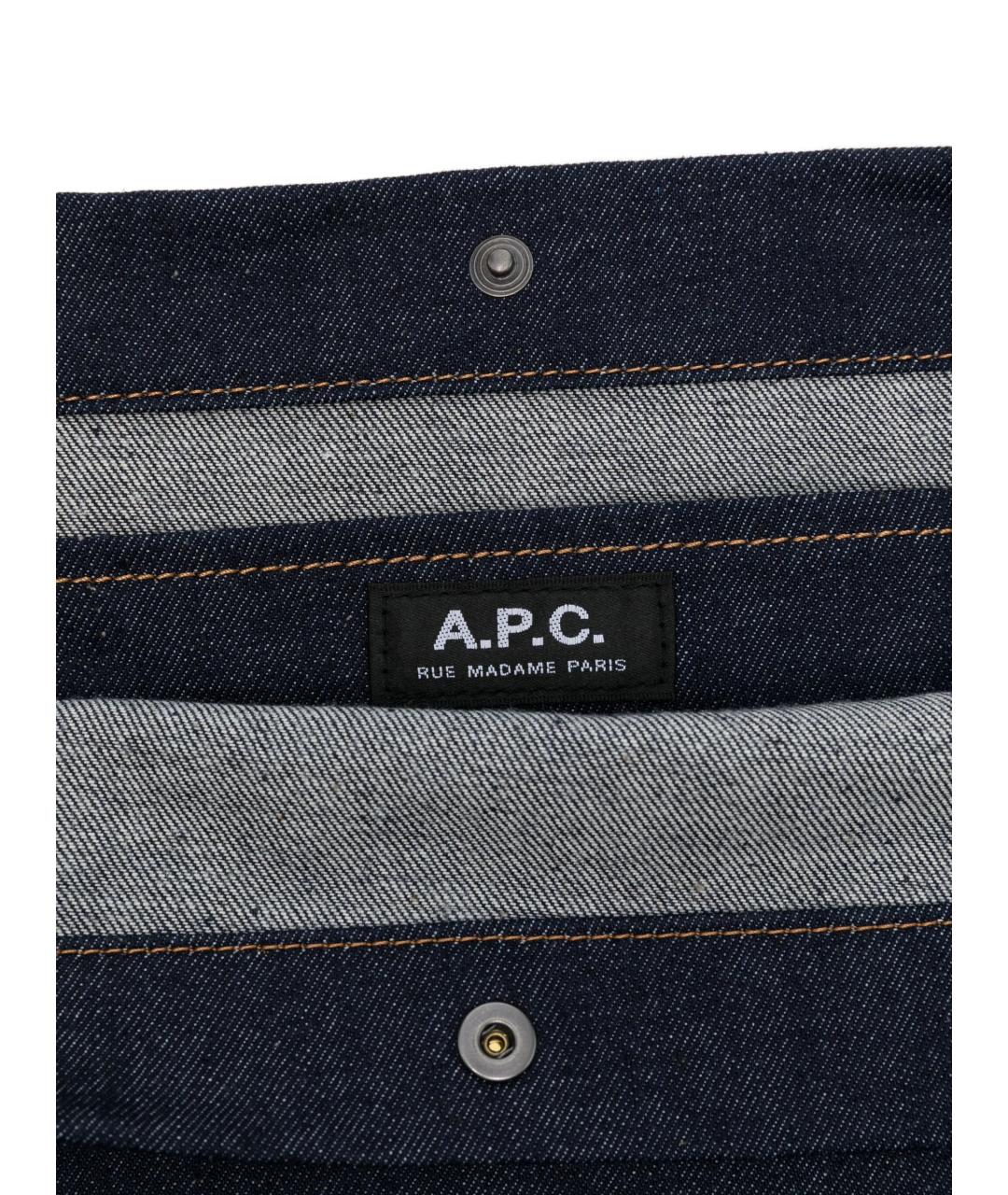 A.P.C. Синяя хлопковая сумка через плечо, фото 5