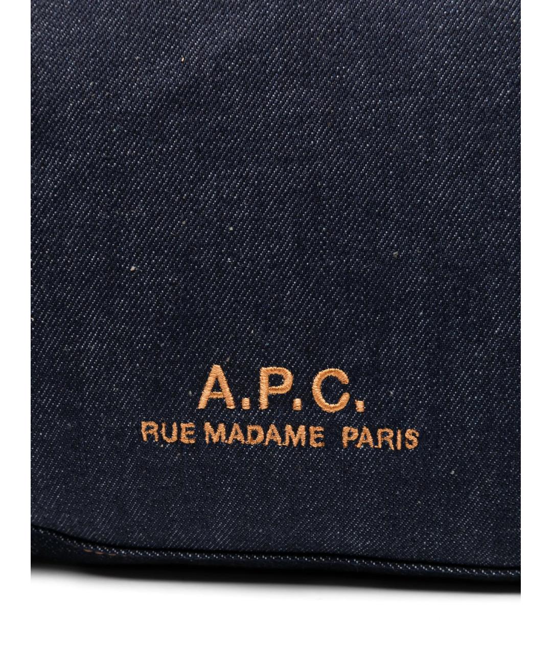 A.P.C. Синяя хлопковая сумка через плечо, фото 4