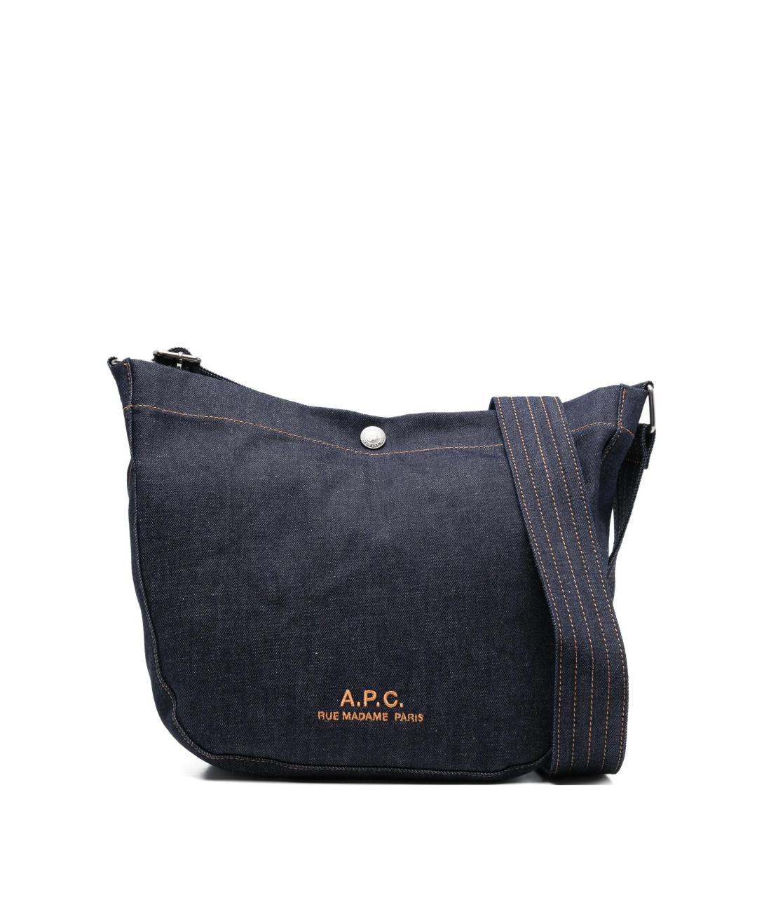 A.P.C. Синяя хлопковая сумка через плечо, фото 1