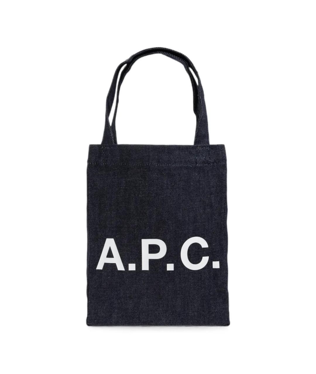 A.P.C. Синяя хлопковая сумка тоут, фото 1