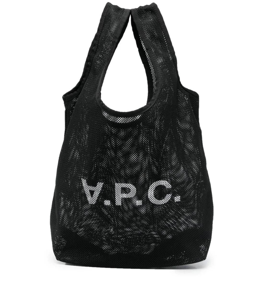 A.P.C. Черная синтетическая сумка тоут, фото 1