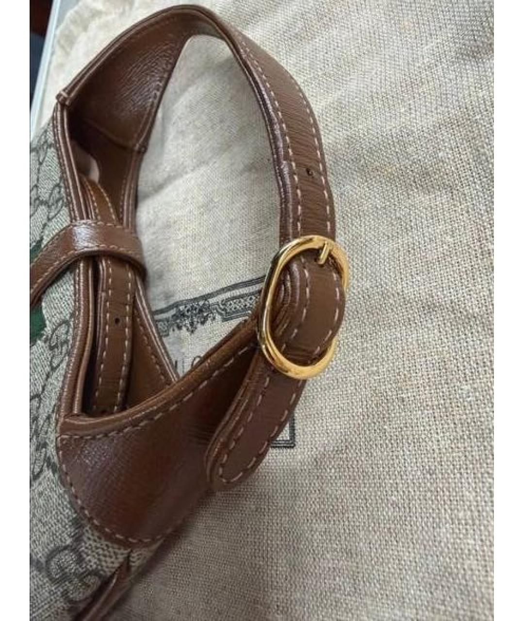 GUCCI Коричневая кожаная сумка с короткими ручками, фото 6