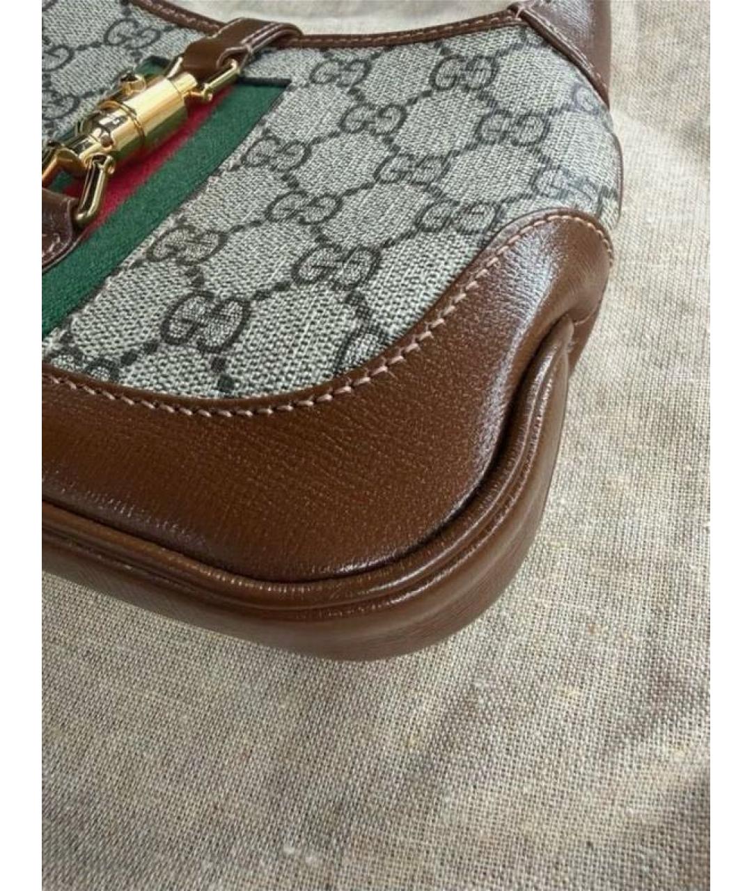 GUCCI Коричневая кожаная сумка с короткими ручками, фото 4