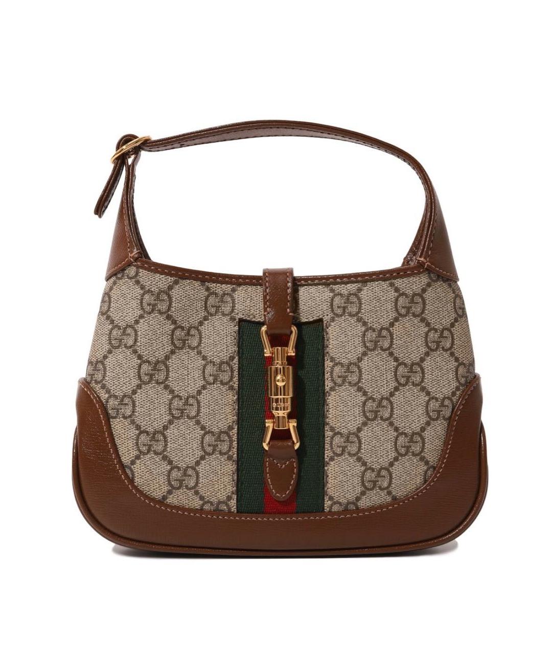 GUCCI Коричневая кожаная сумка с короткими ручками, фото 1