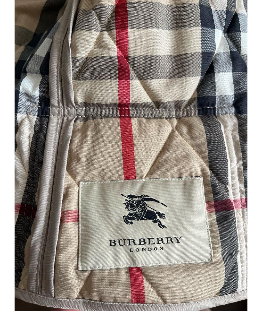 BURBERRY Бежевая полиэстеровая куртка, фото 3