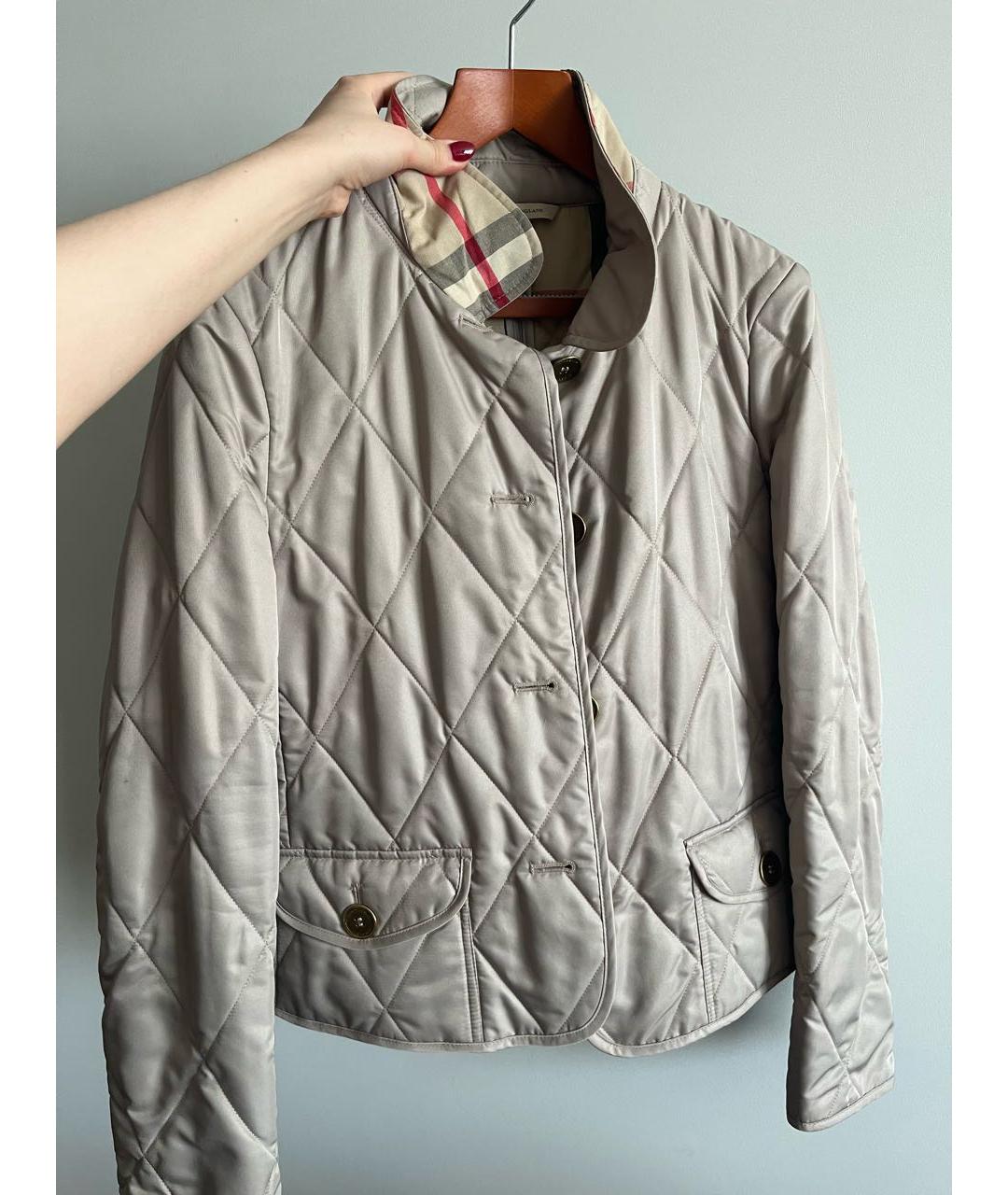 BURBERRY Бежевая полиэстеровая куртка, фото 7