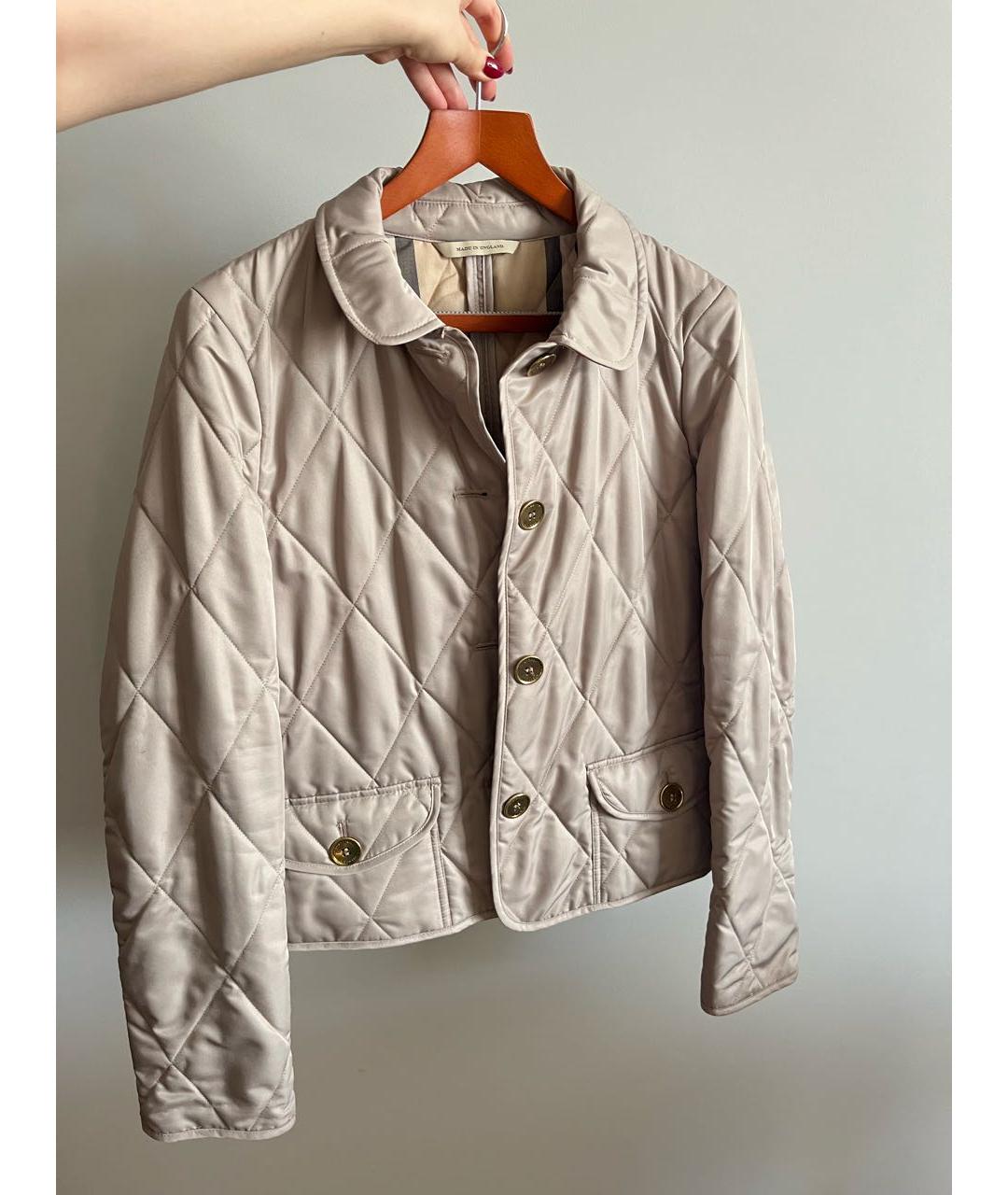 BURBERRY Бежевая полиэстеровая куртка, фото 9