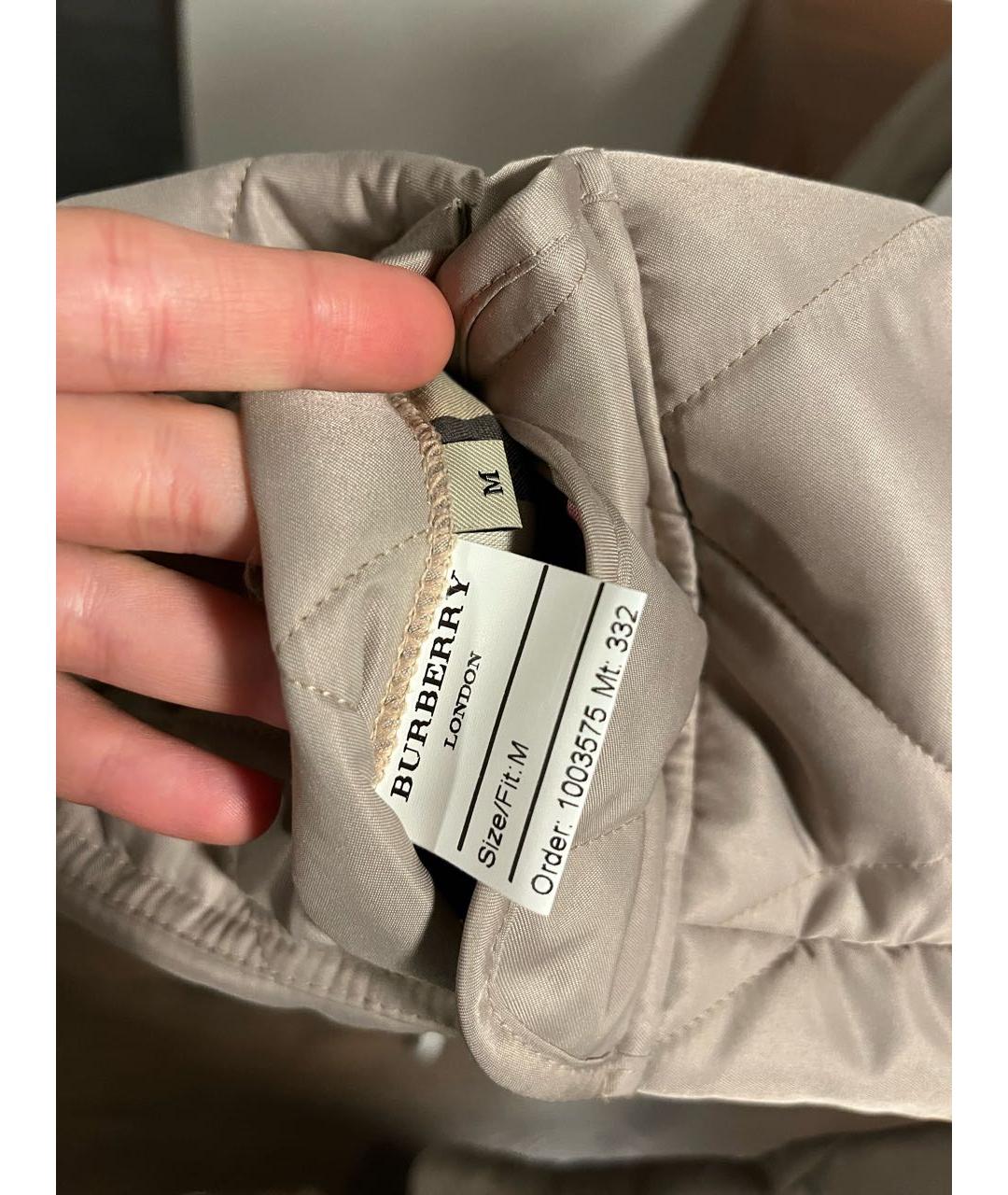 BURBERRY Бежевая полиэстеровая куртка, фото 5