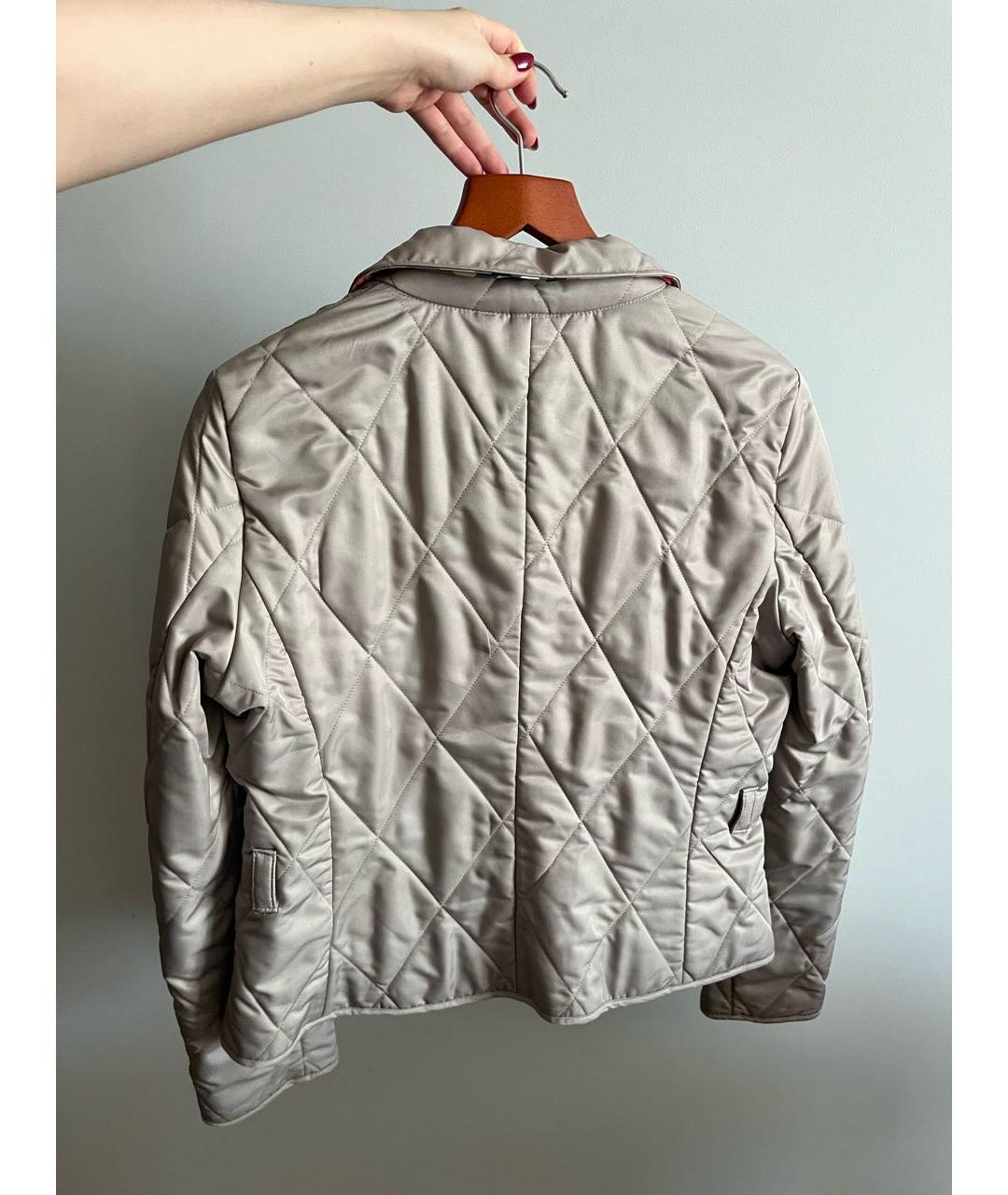 BURBERRY Бежевая полиэстеровая куртка, фото 2