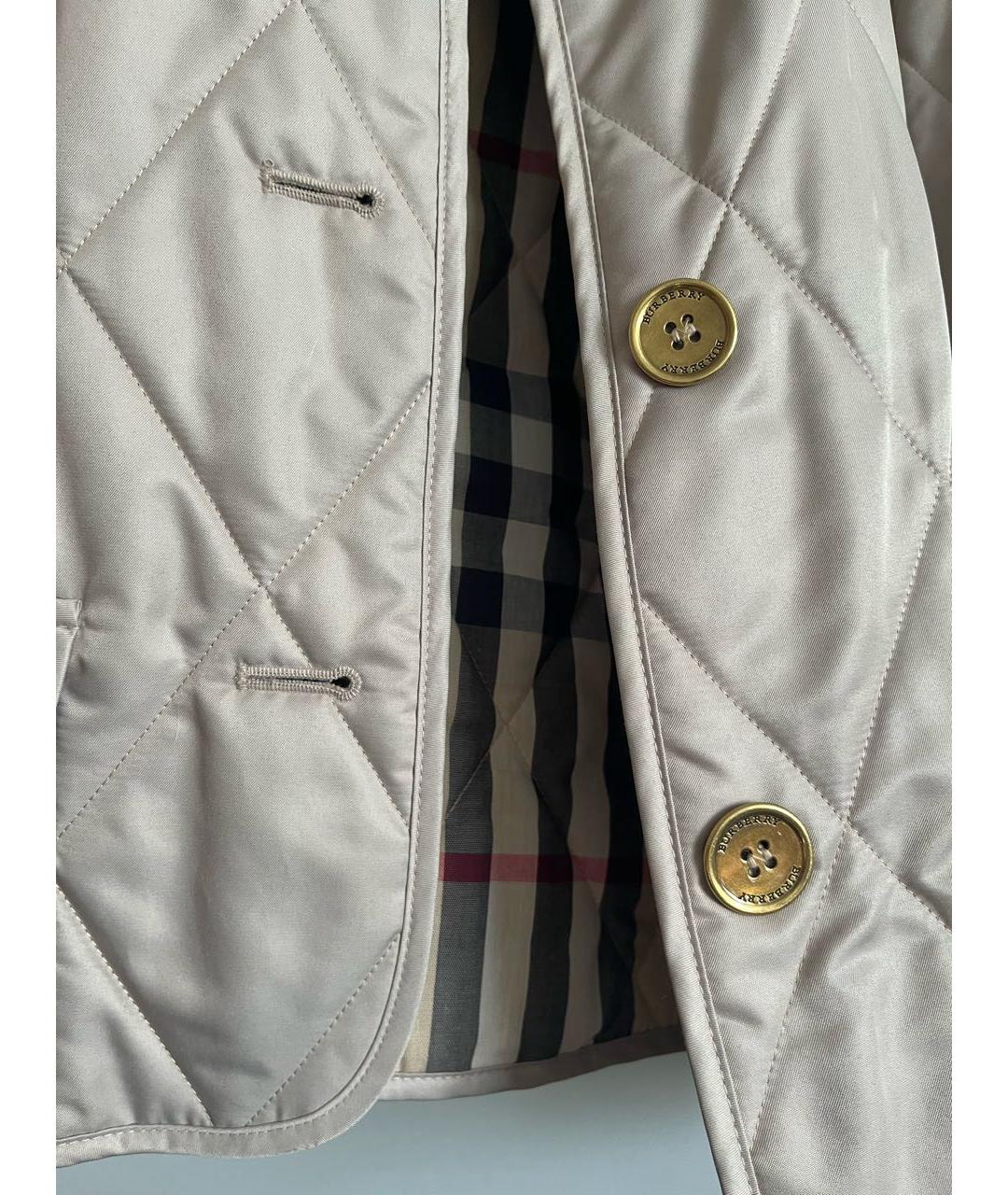 BURBERRY Бежевая полиэстеровая куртка, фото 4