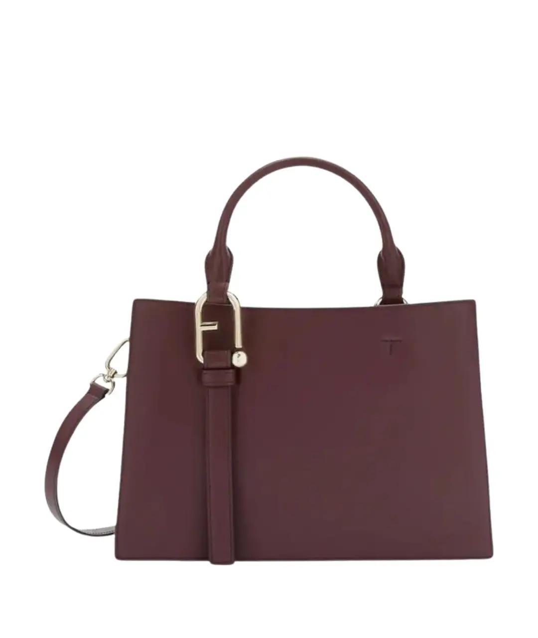 FURLA Бордовая кожаная сумка тоут, фото 1