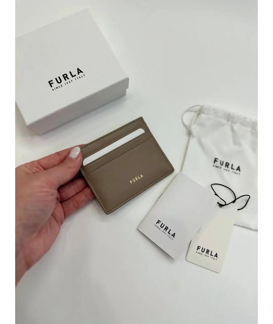 FURLA Бежевый кожаный кардхолдер, фото 3