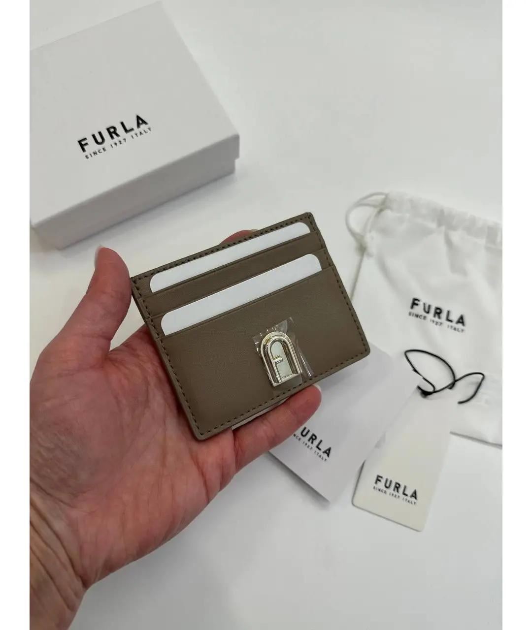 FURLA Бежевый кожаный кардхолдер, фото 4