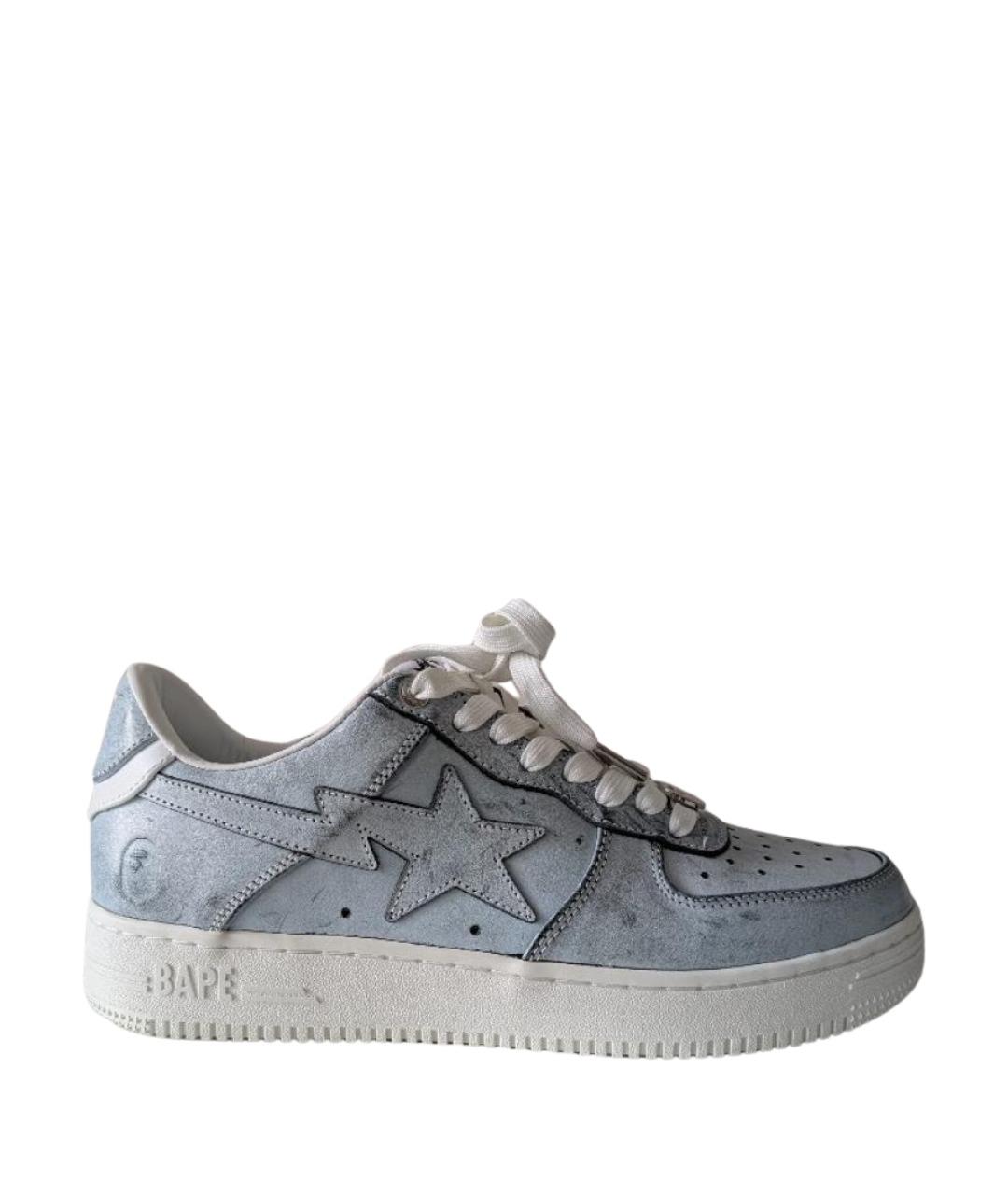 BAPE Синие кожаные низкие кроссовки / кеды, фото 1