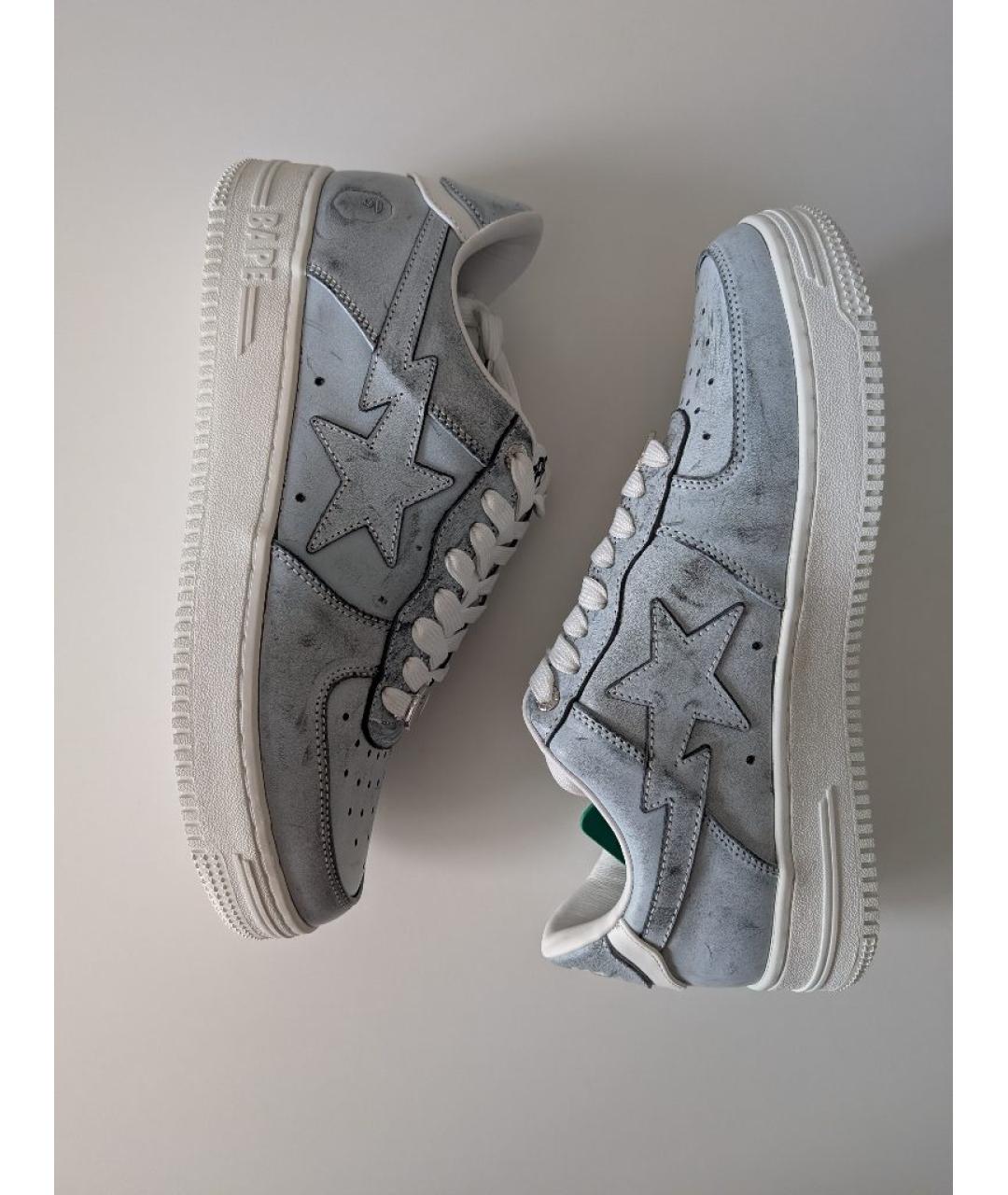 BAPE Синие кожаные низкие кроссовки / кеды, фото 5