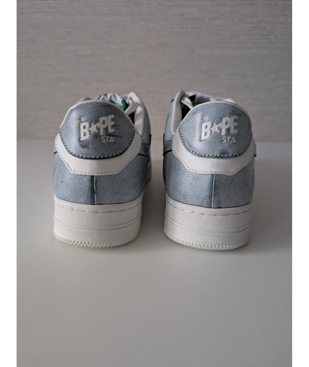 BAPE Синие кожаные низкие кроссовки / кеды, фото 3