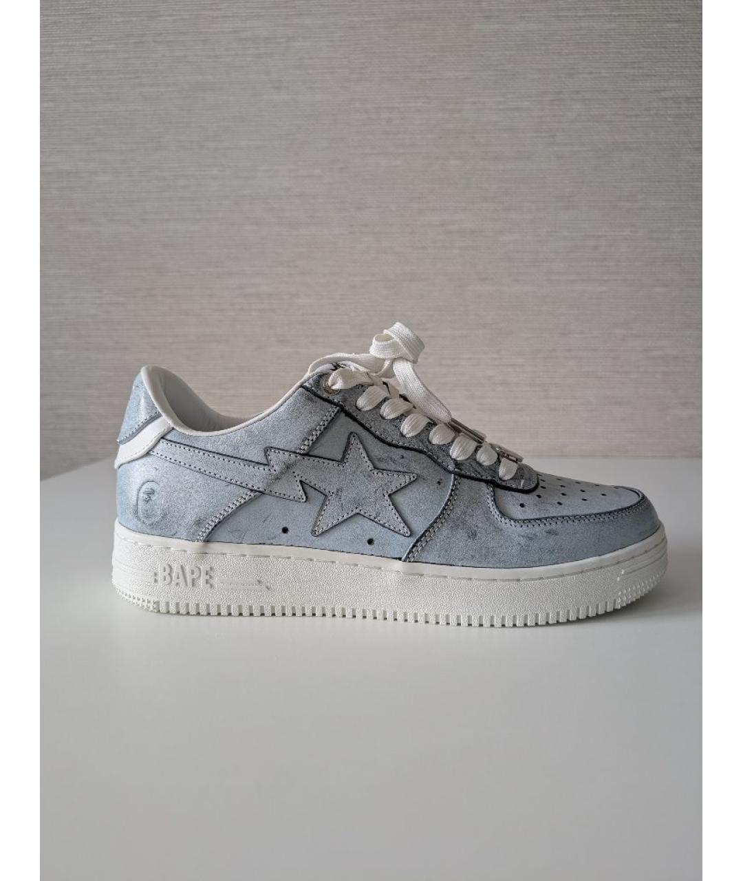 BAPE Синие кожаные низкие кроссовки / кеды, фото 10