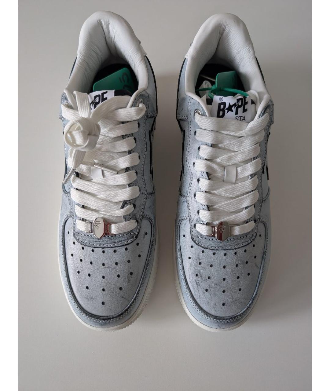 BAPE Синие кожаные низкие кроссовки / кеды, фото 2