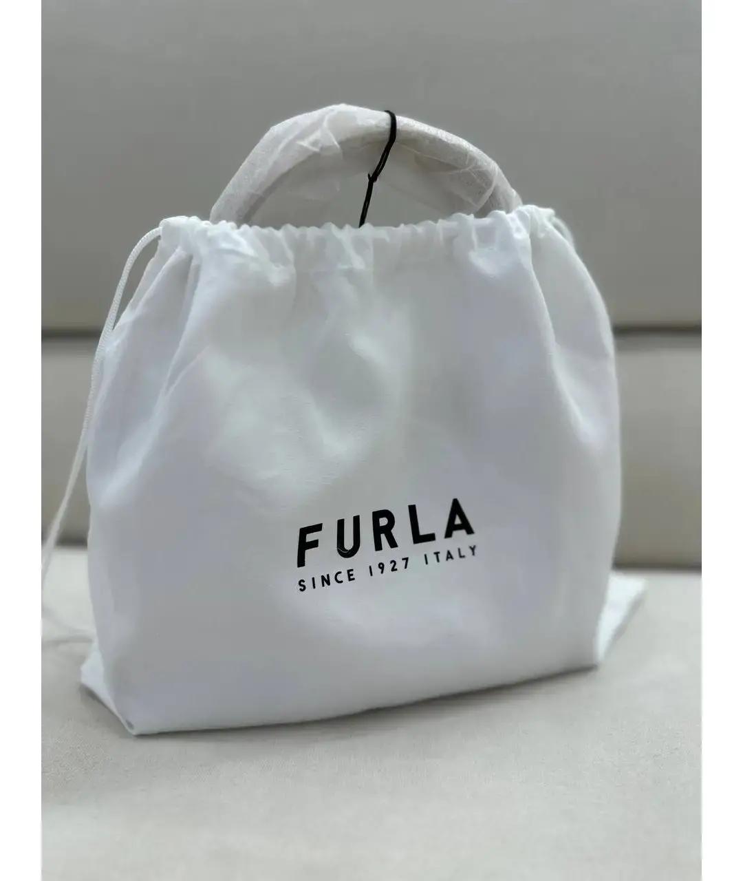 FURLA Бежевая кожаная сумка с короткими ручками, фото 6
