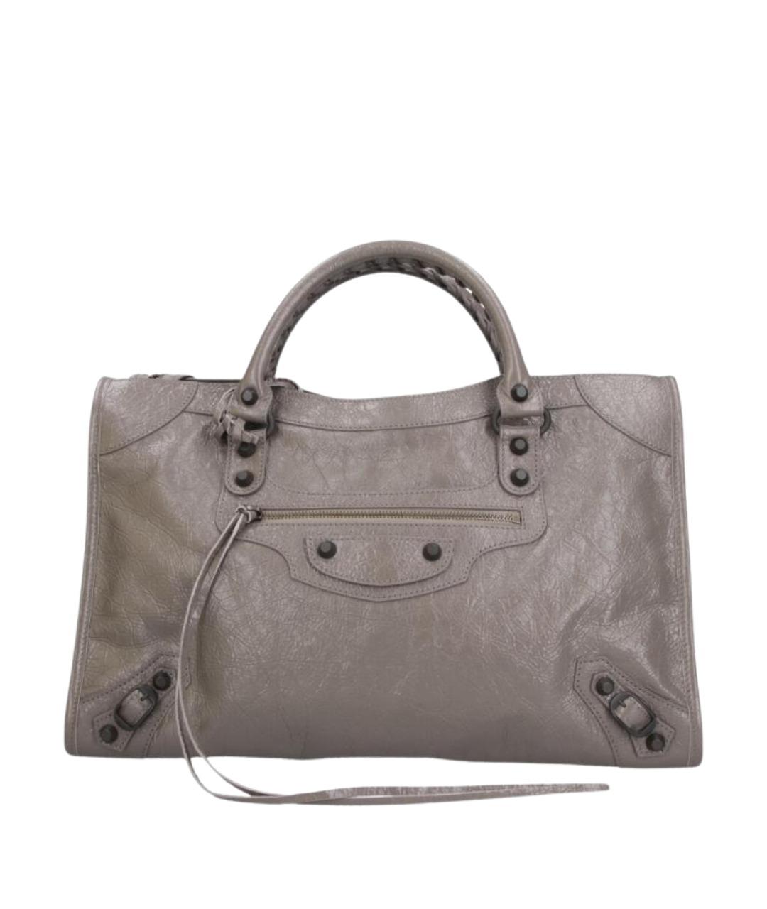 BALENCIAGA Серая кожаная сумка тоут, фото 1