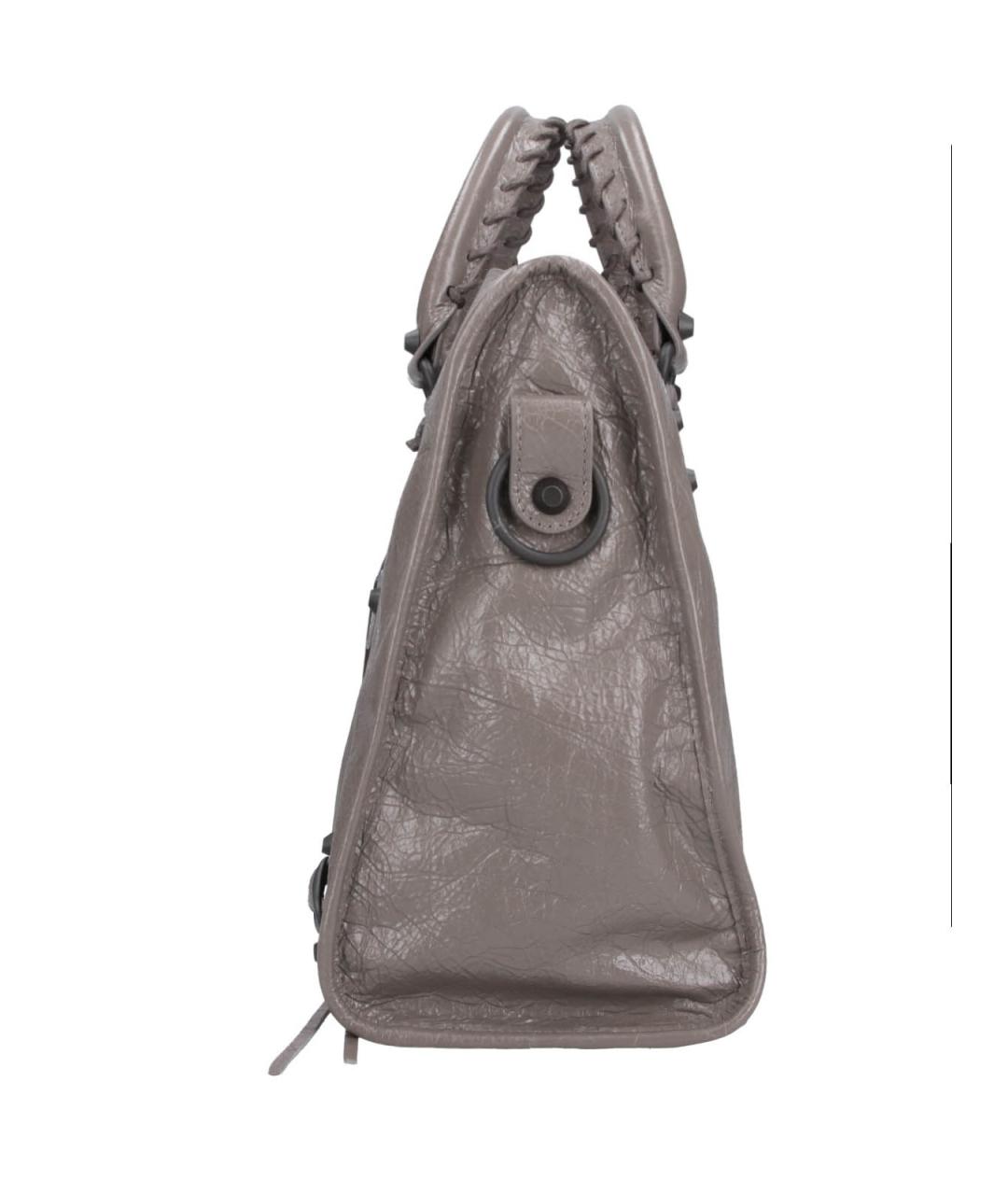 BALENCIAGA Серая кожаная сумка тоут, фото 5