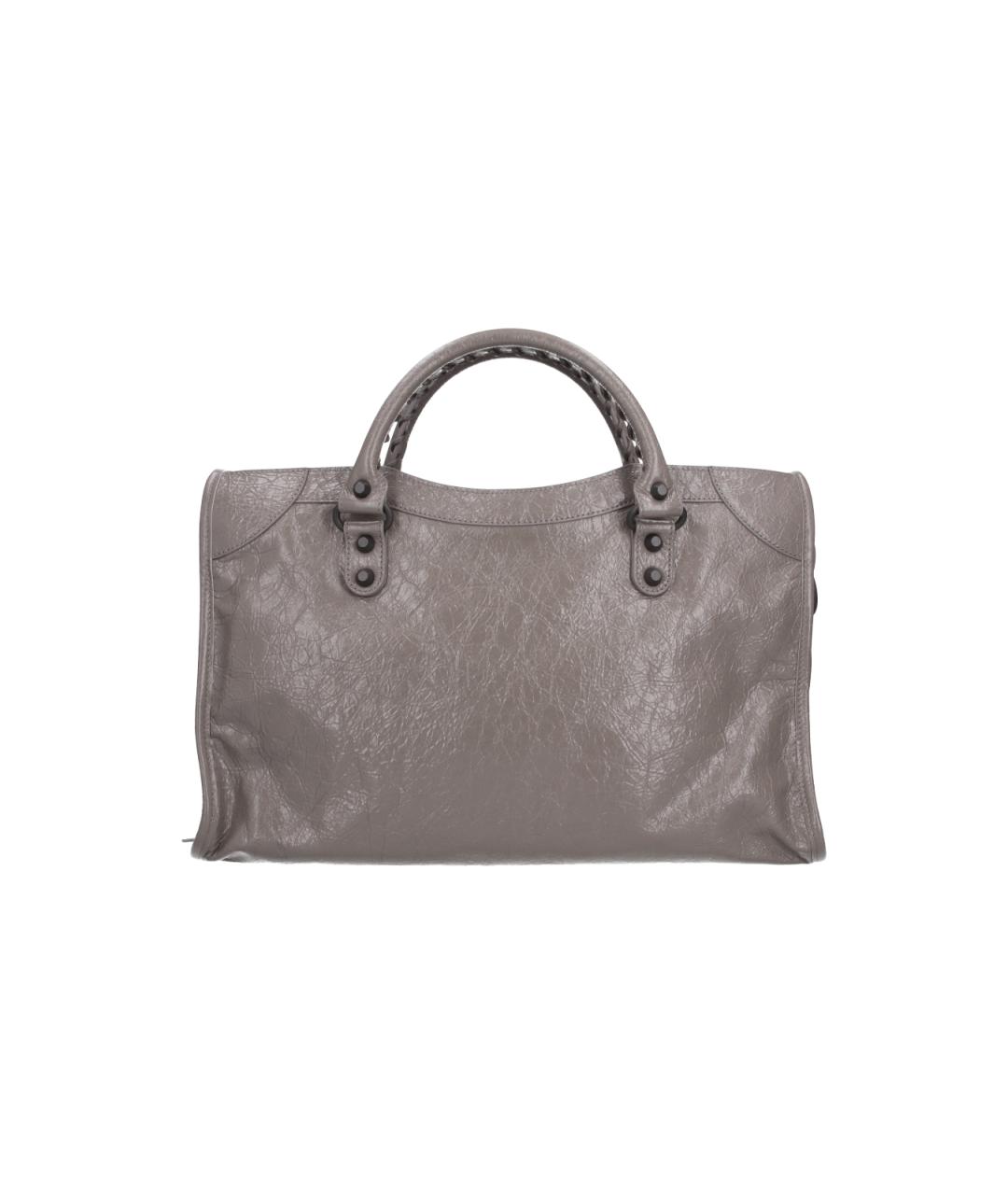 BALENCIAGA Серая кожаная сумка тоут, фото 3