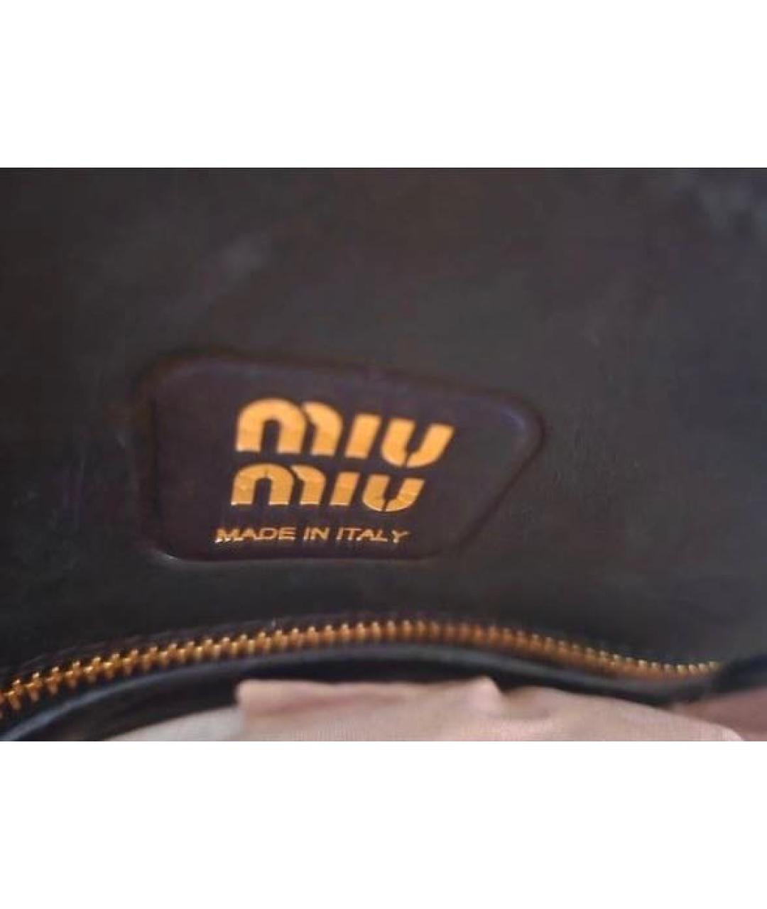 MIU MIU Черная кожаная сумка с короткими ручками, фото 5