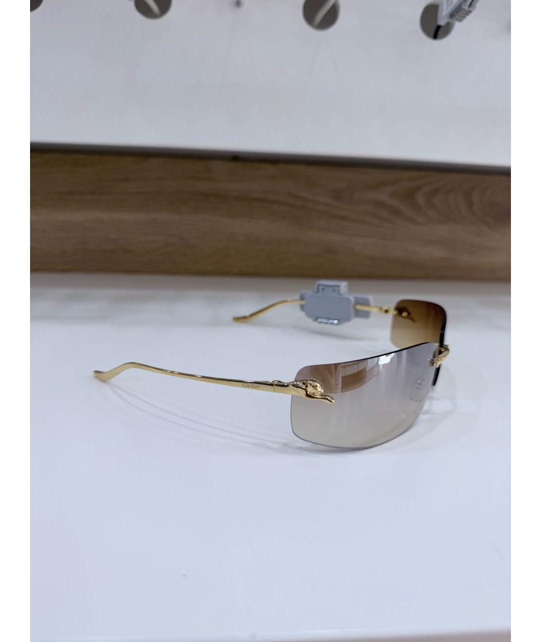 CARTIER Золотые металлические солнцезащитные очки, фото 2
