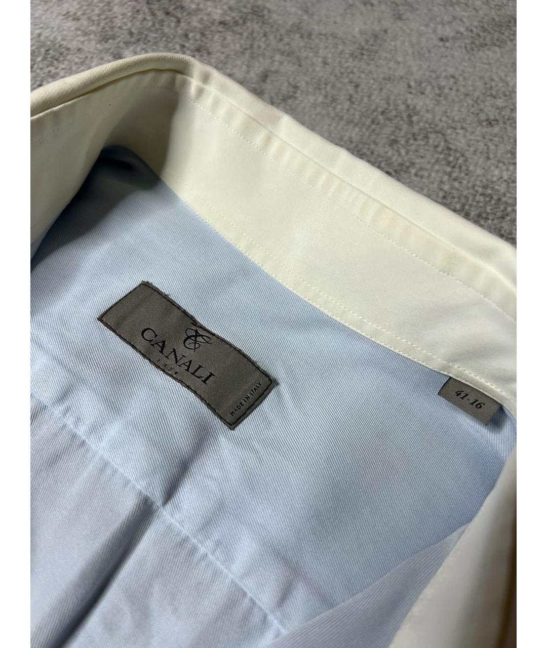 CANALI Голубая хлопковая классическая рубашка, фото 5