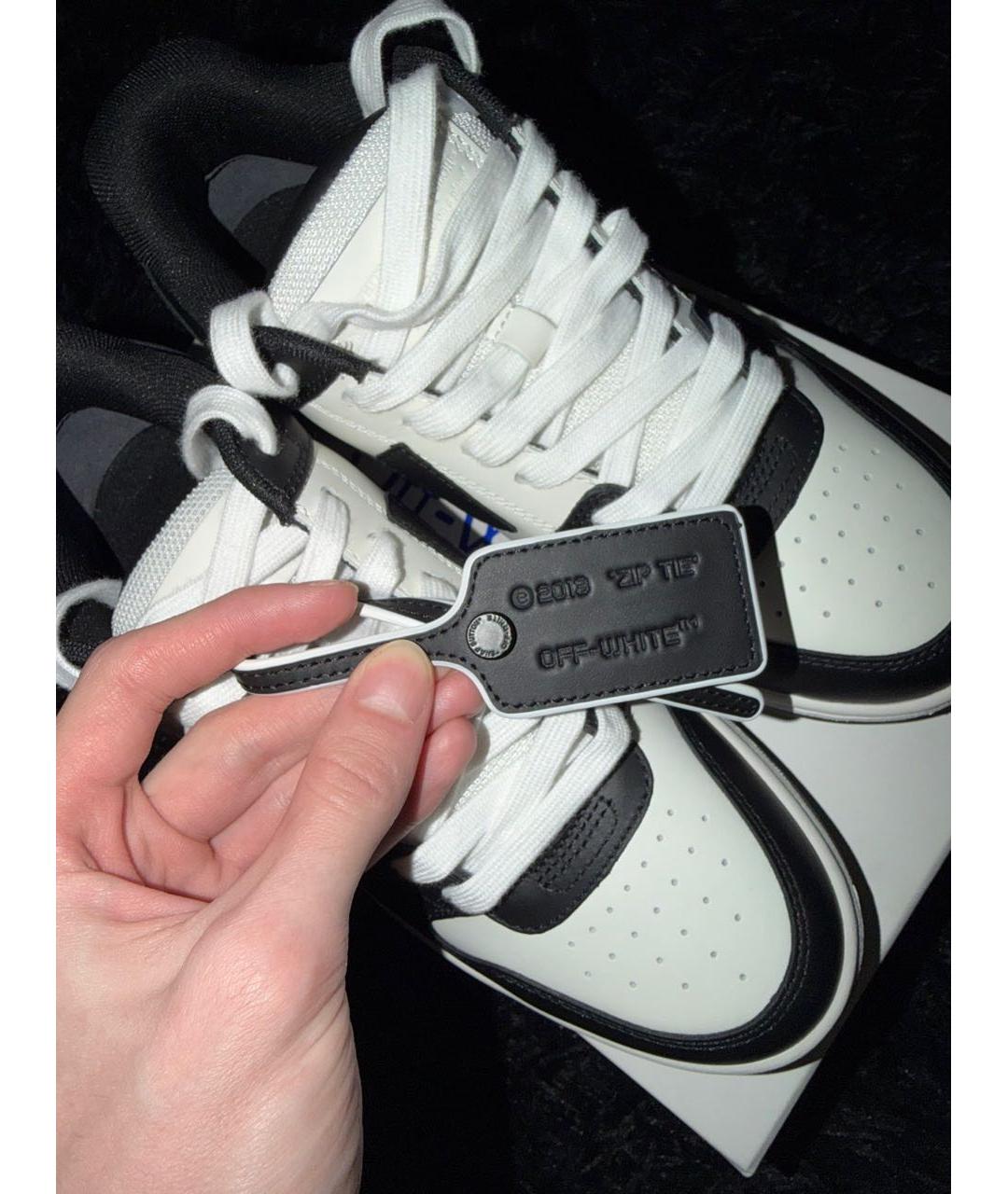 OFF-WHITE Белые кожаные низкие кроссовки / кеды, фото 3