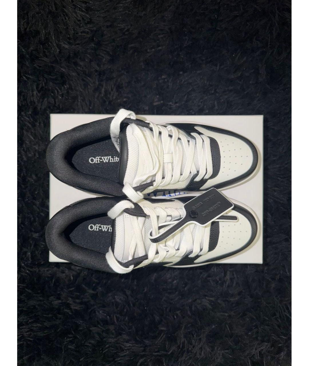 OFF-WHITE Белые кожаные низкие кроссовки / кеды, фото 2