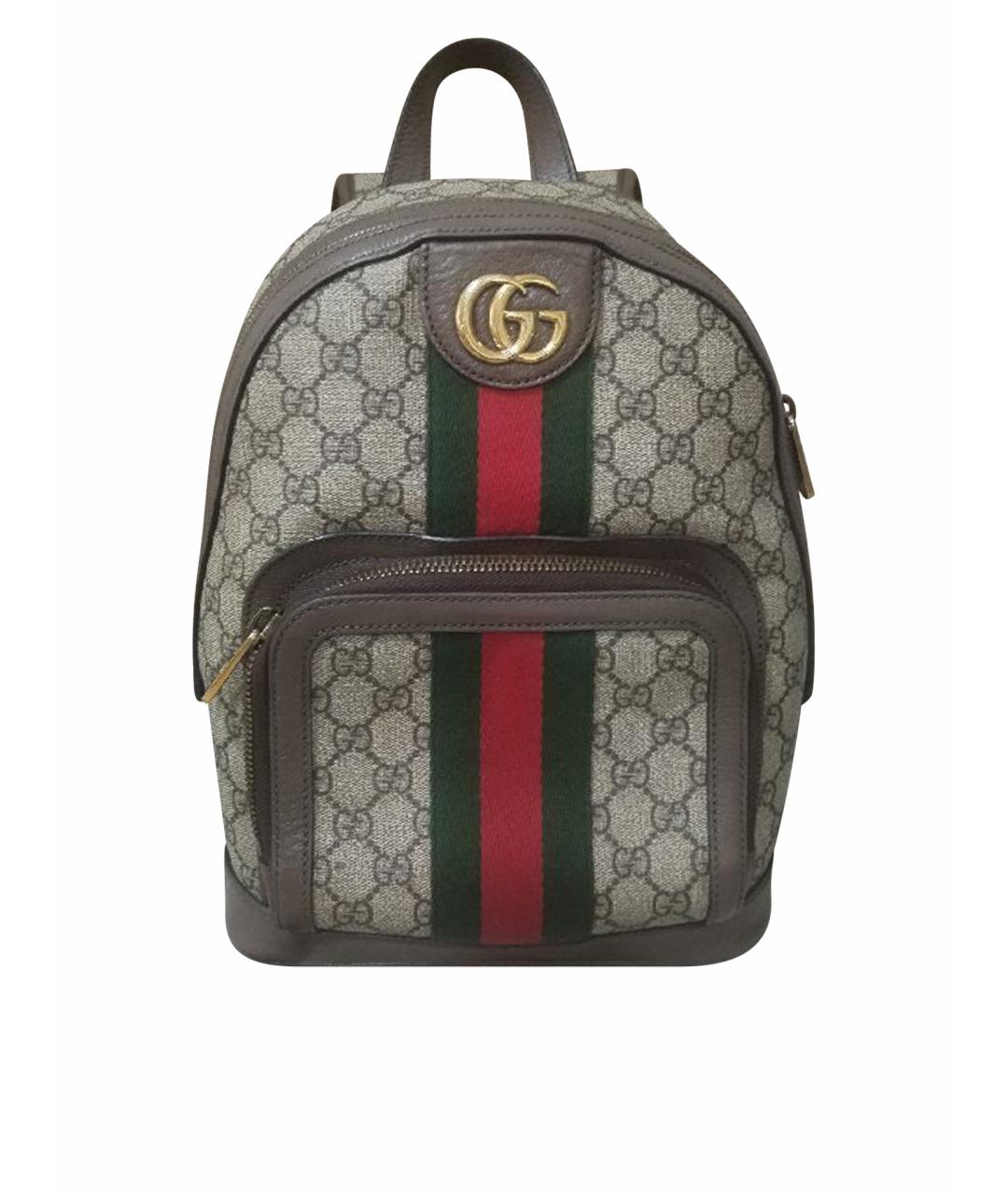 GUCCI Коричневый кожаный рюкзак, фото 1