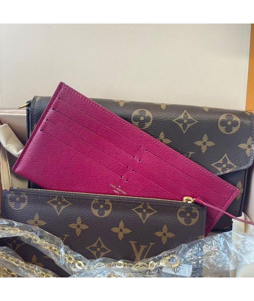 LOUIS VUITTON Коричневая кожаная сумка через плечо, фото 5
