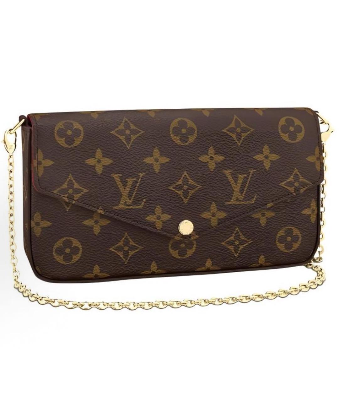 LOUIS VUITTON Коричневая кожаная сумка через плечо, фото 1