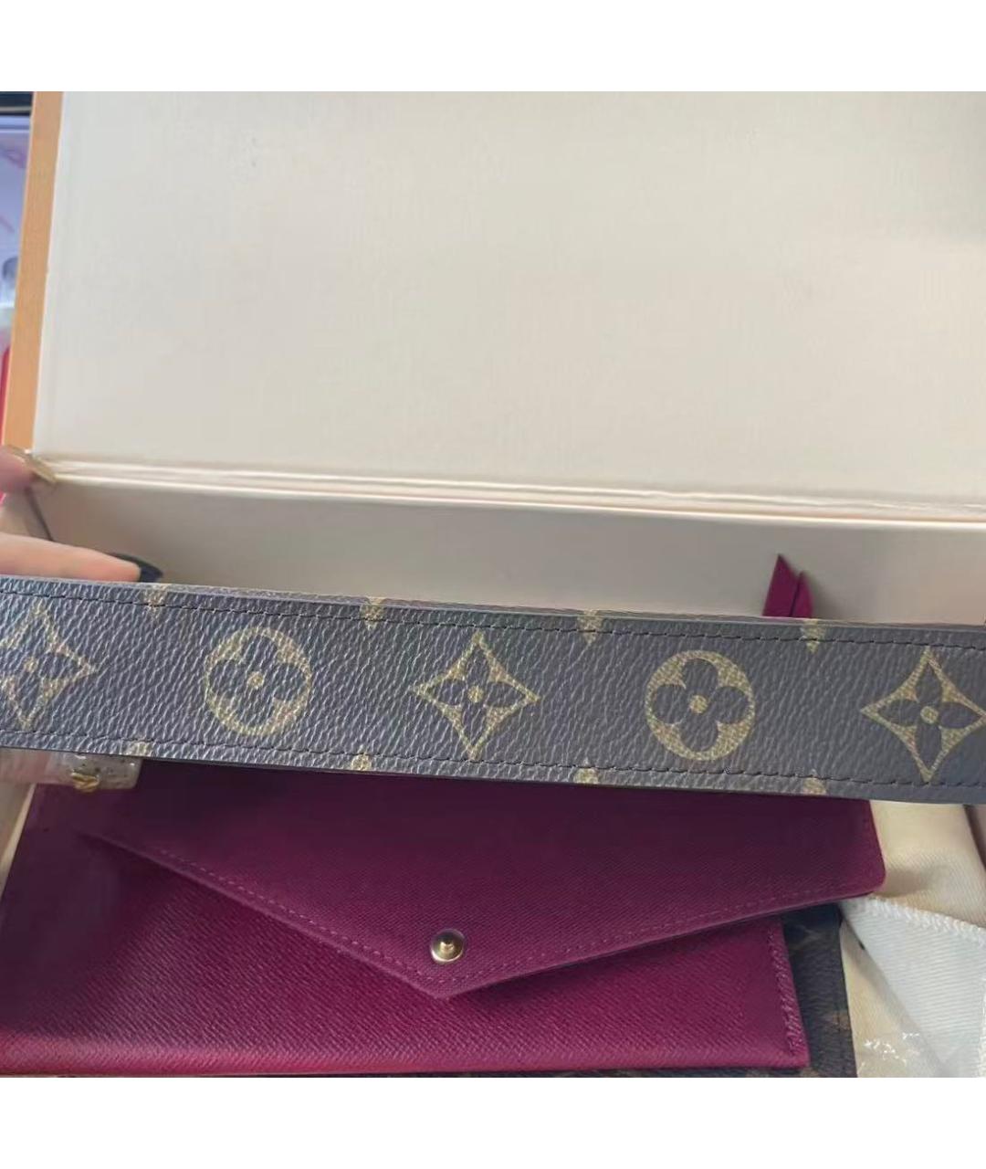 LOUIS VUITTON Коричневая кожаная сумка через плечо, фото 3