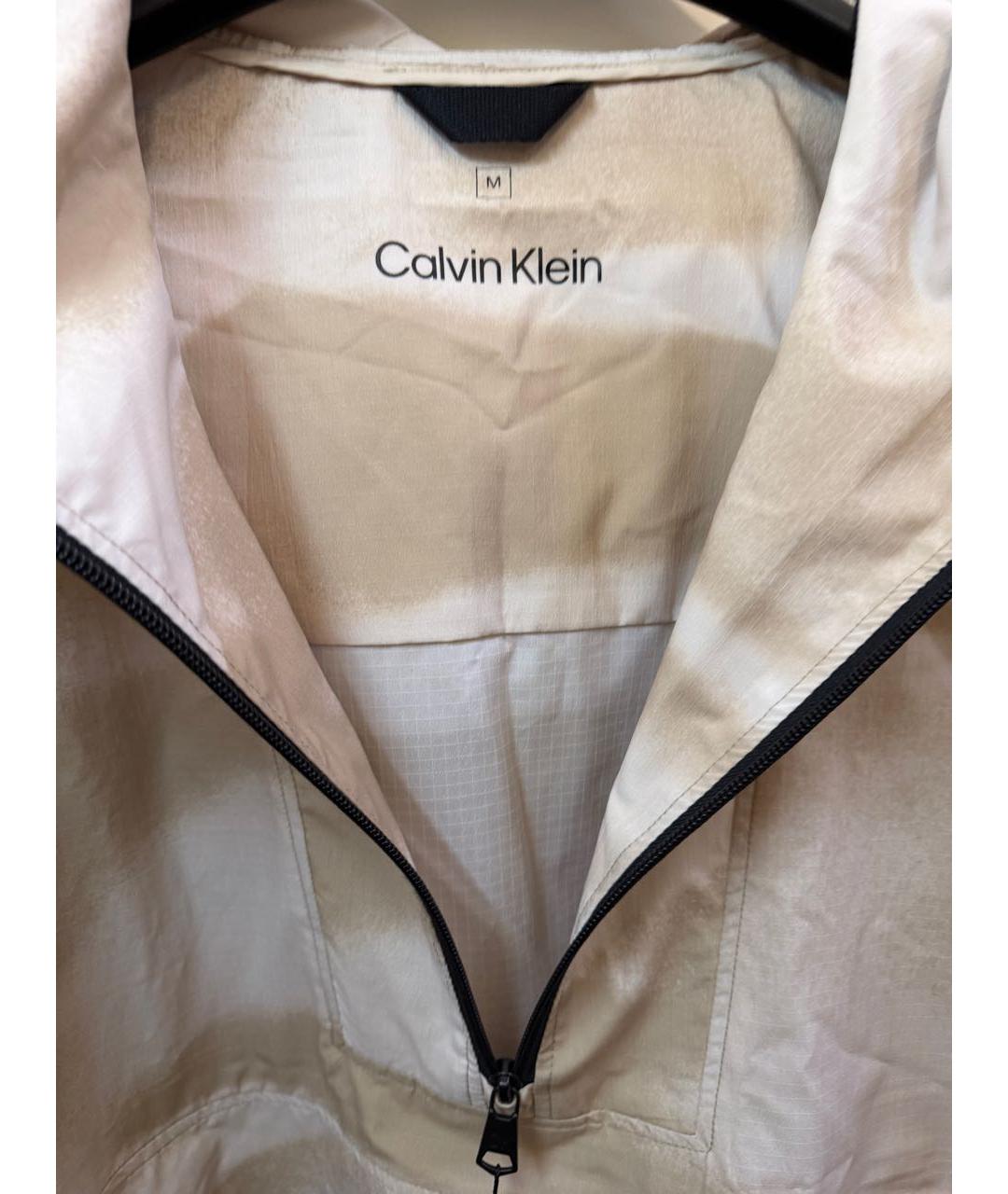 CALVIN KLEIN Бежевая полиэстеровая куртка, фото 5
