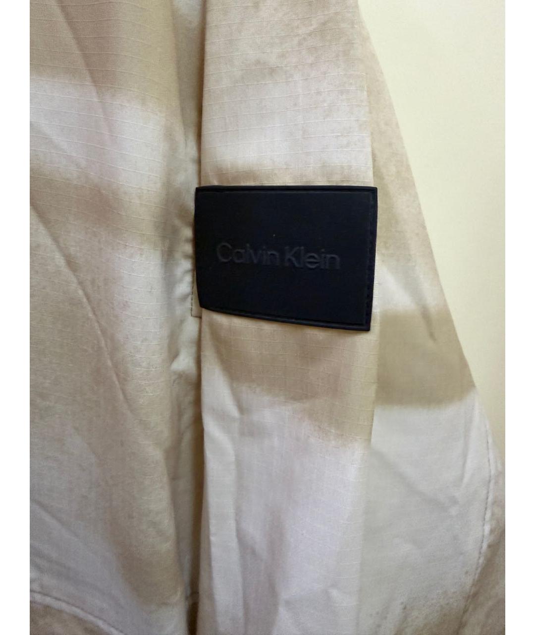 CALVIN KLEIN Бежевая полиэстеровая куртка, фото 4
