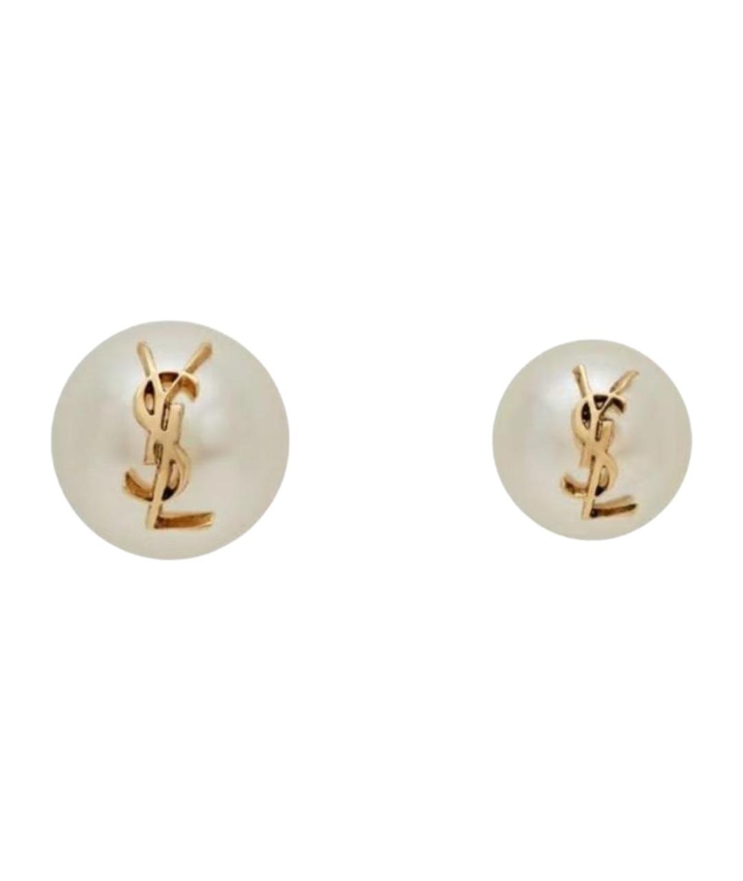SAINT LAURENT Белые серьги, фото 1