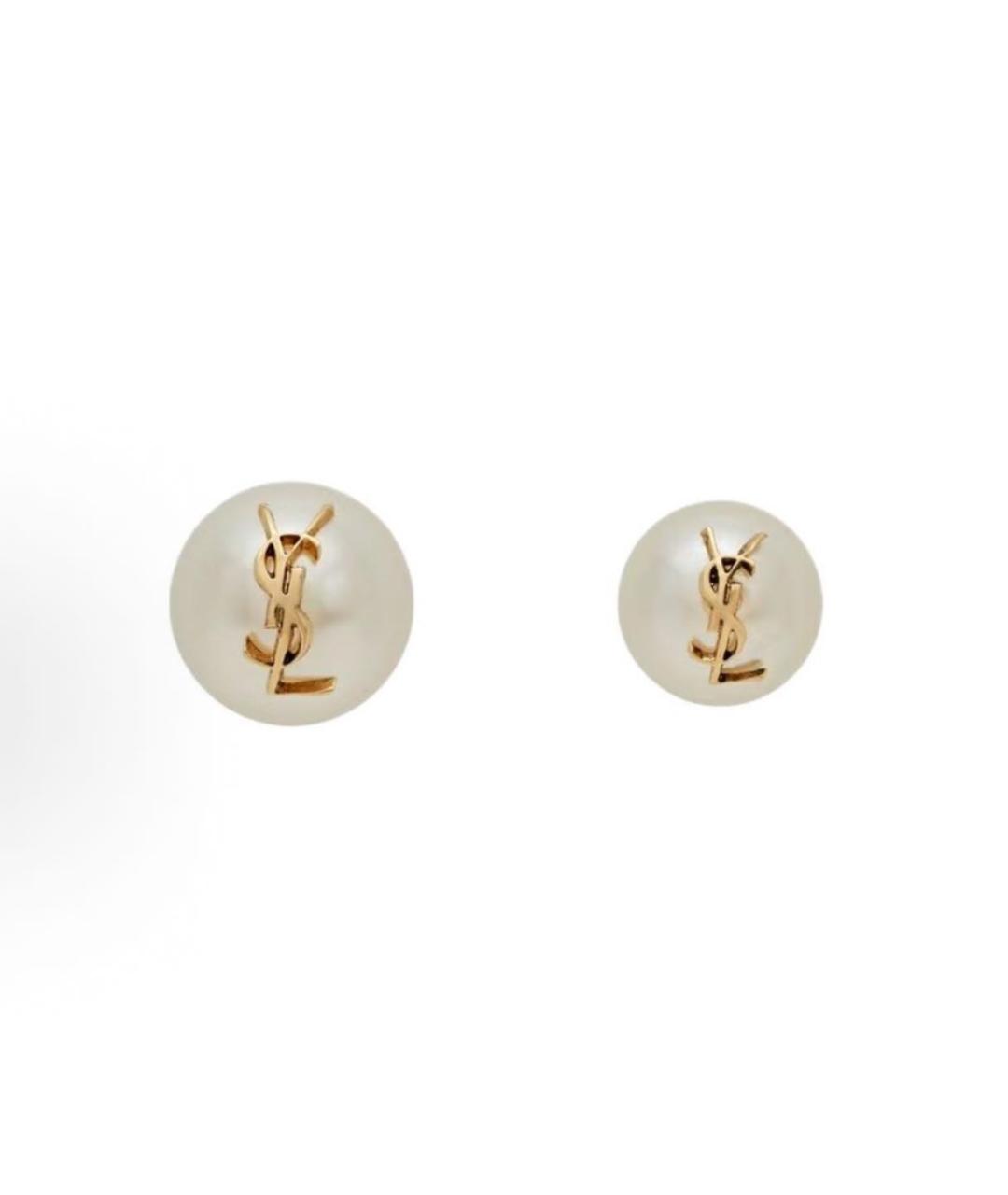 SAINT LAURENT Белые серьги, фото 9