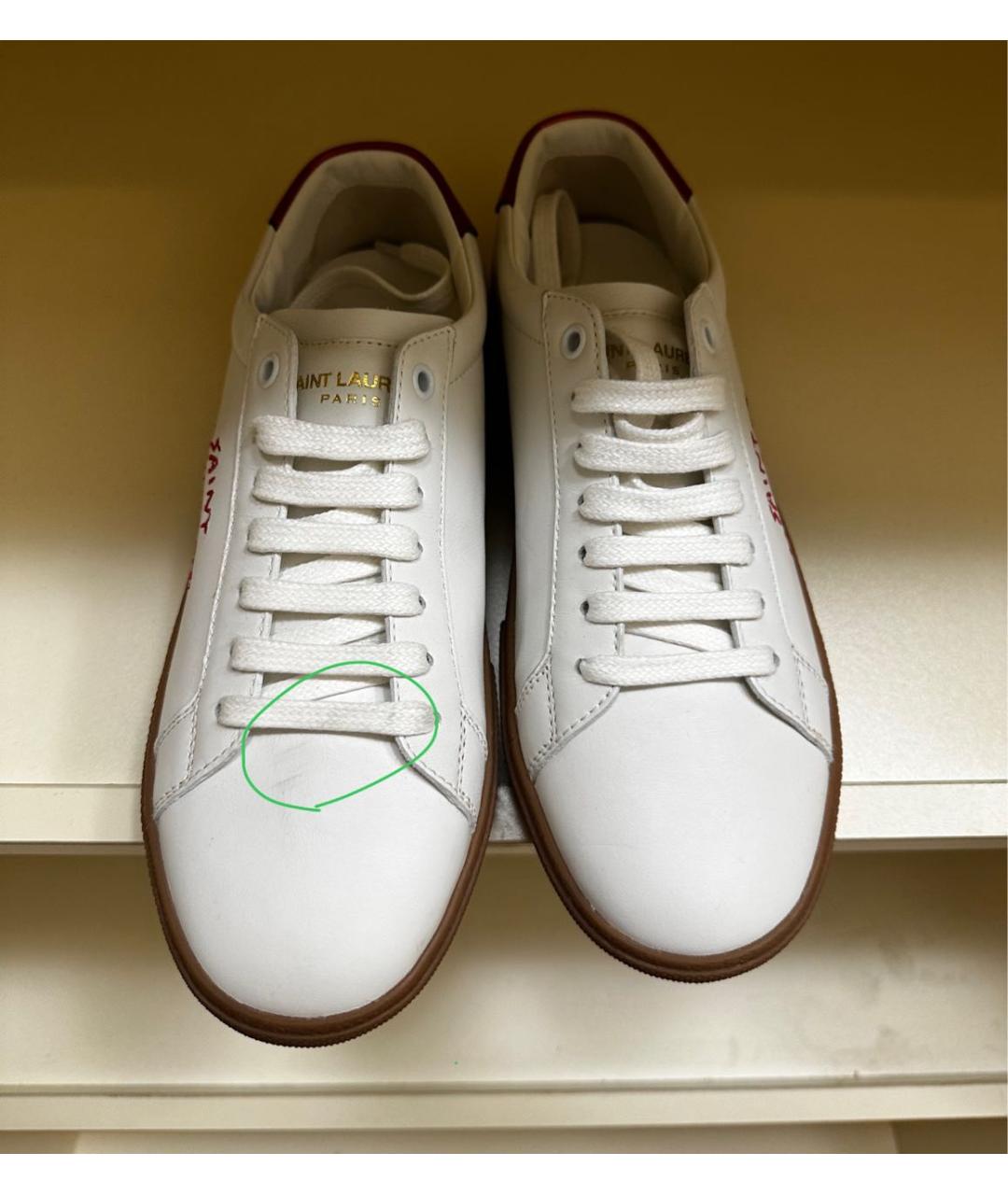SAINT LAURENT Белые кожаные кеды, фото 6