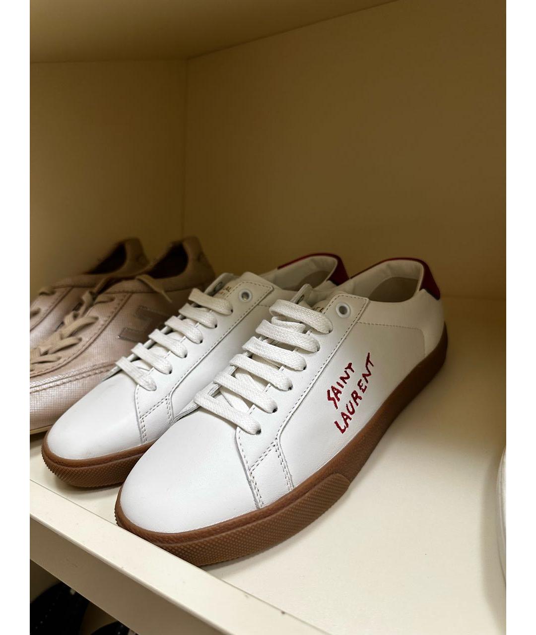 SAINT LAURENT Белые кожаные кеды, фото 3