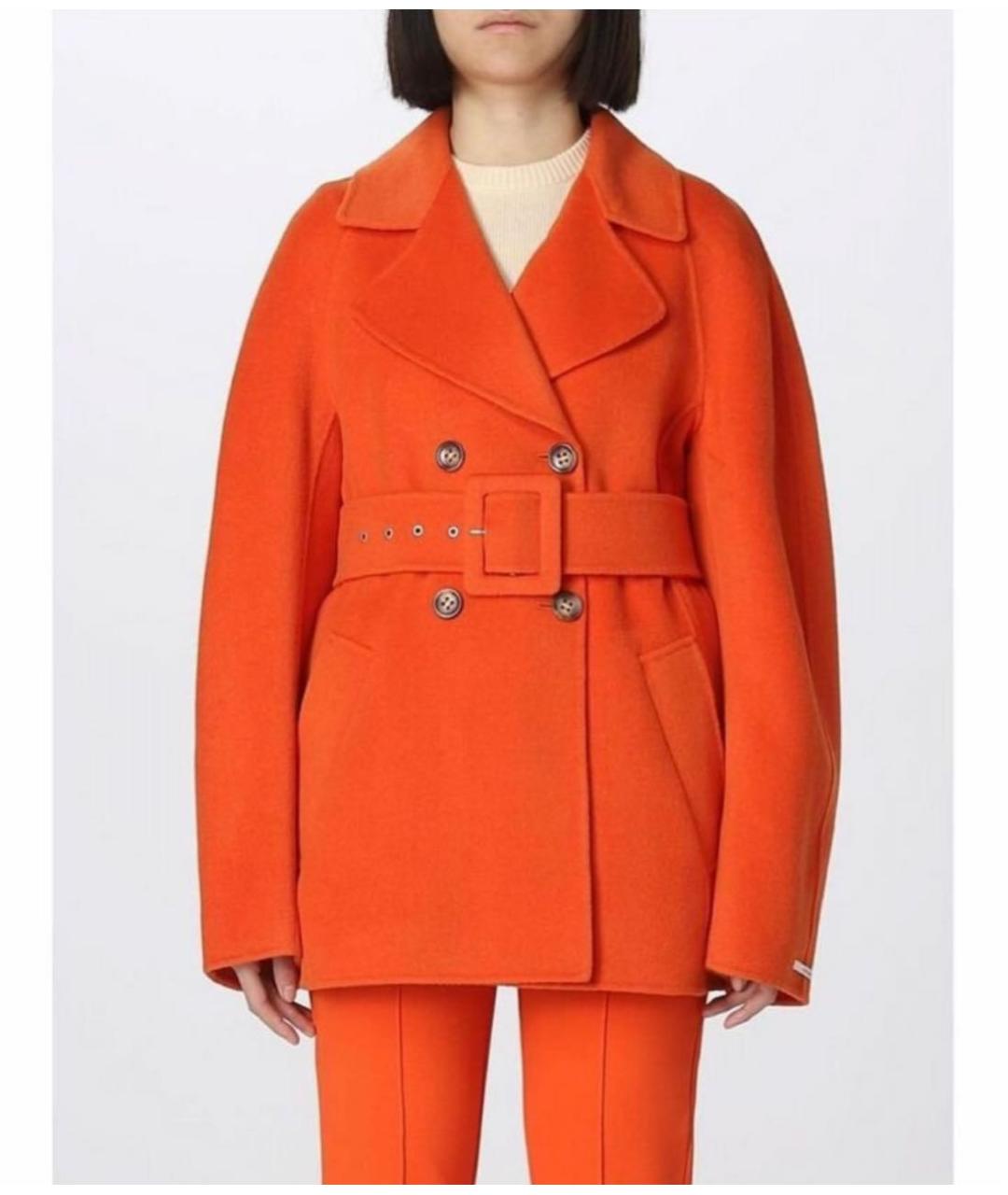SPORTMAX Оранжевое шерстяное пальто, фото 6