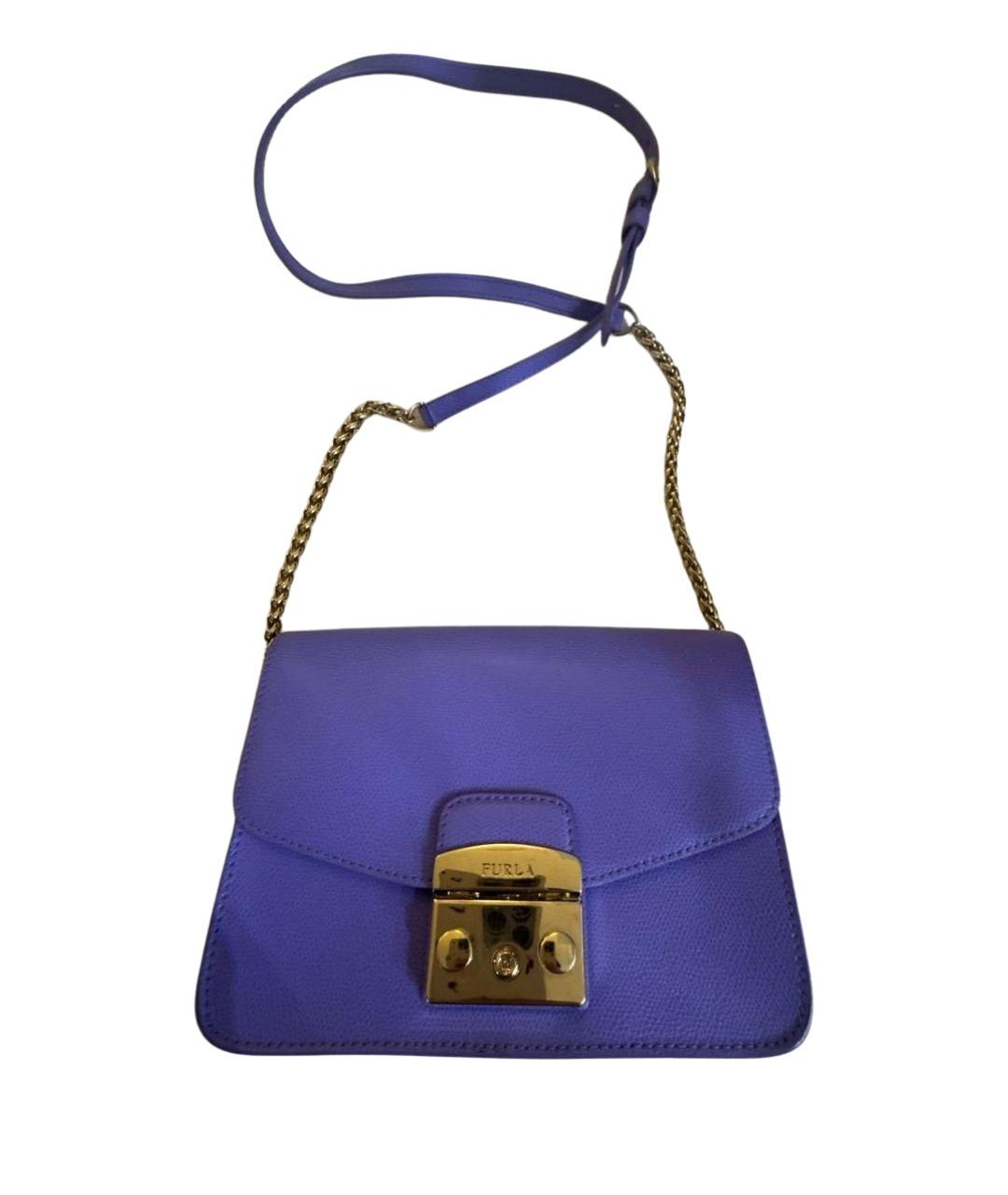 FURLA Фиолетовая кожаная сумка на плечо, фото 1