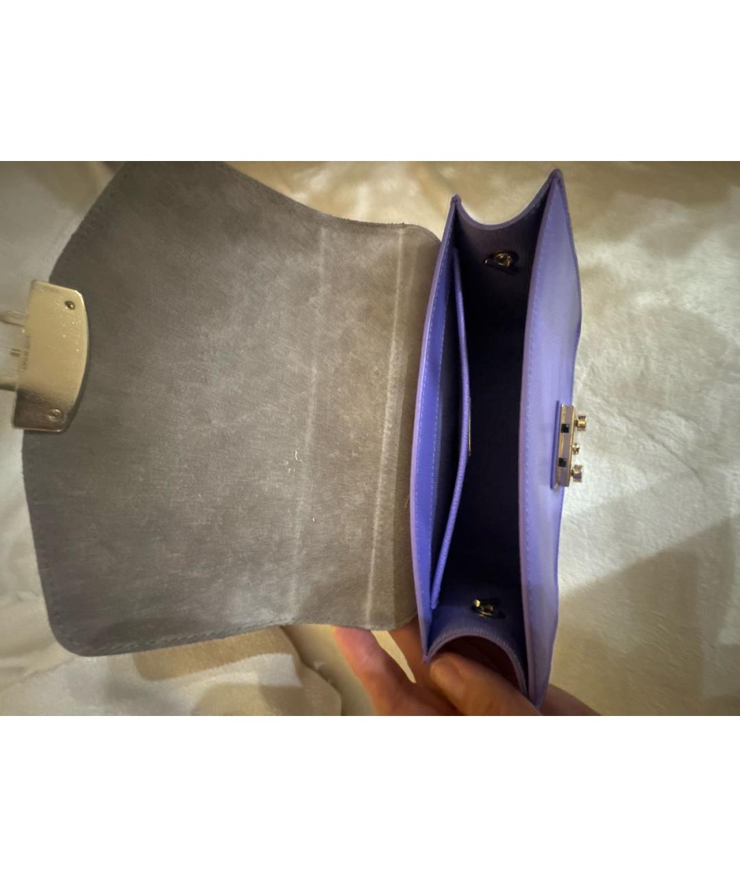 FURLA Фиолетовая кожаная сумка на плечо, фото 4