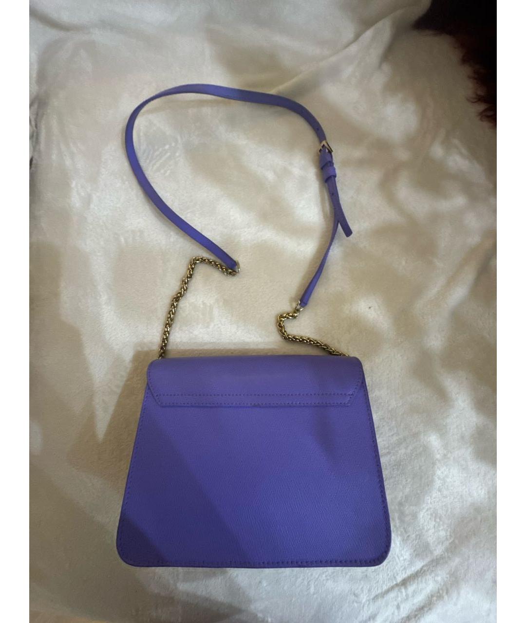 FURLA Фиолетовая кожаная сумка на плечо, фото 3