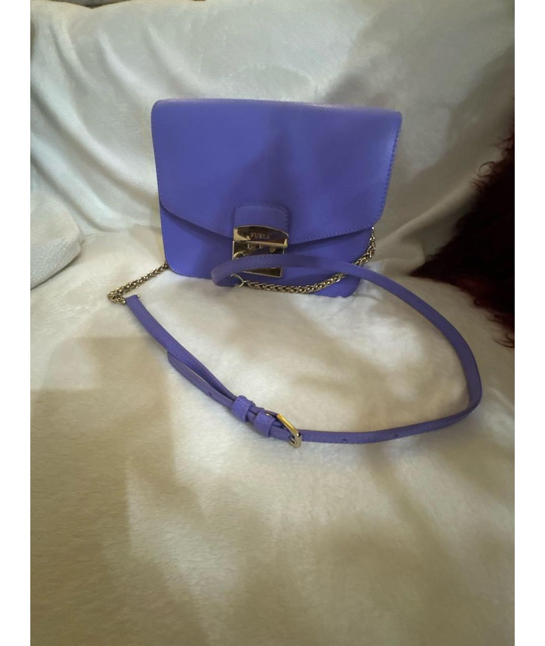 FURLA Фиолетовая кожаная сумка на плечо, фото 2