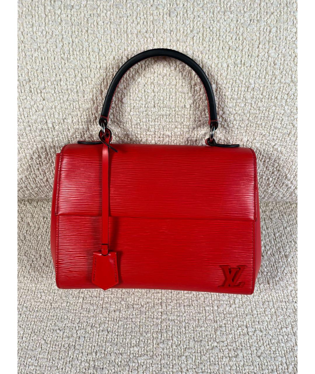 LOUIS VUITTON Красная кожаная сумка с короткими ручками, фото 9