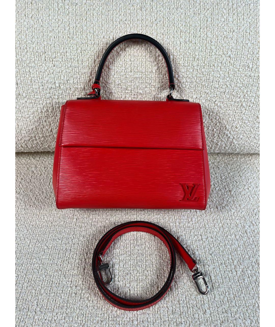 LOUIS VUITTON Красная кожаная сумка с короткими ручками, фото 5