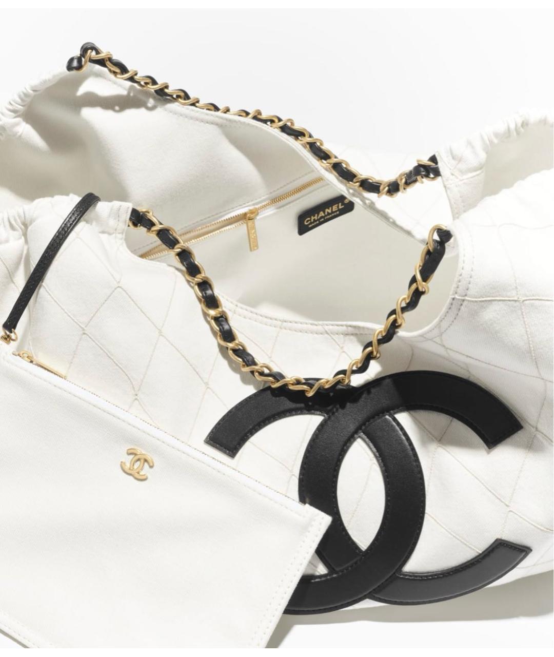 CHANEL Белая деним сумка тоут, фото 3